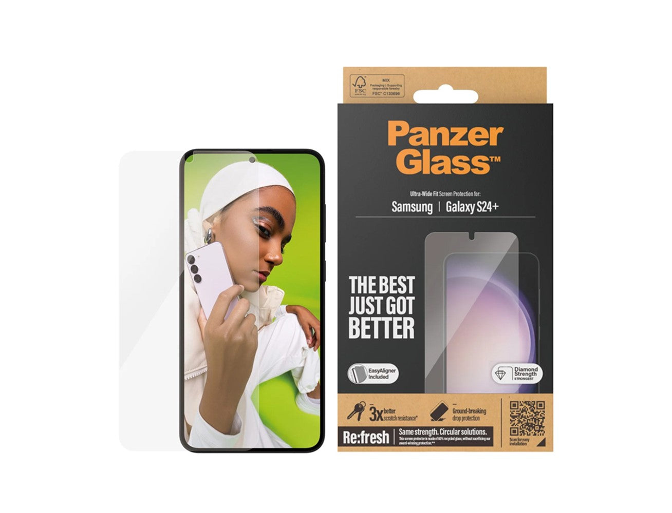 PanzerGlass Ultra-Wide Fit Screen Protector for Samsung Galaxy S24 Plus - Clear