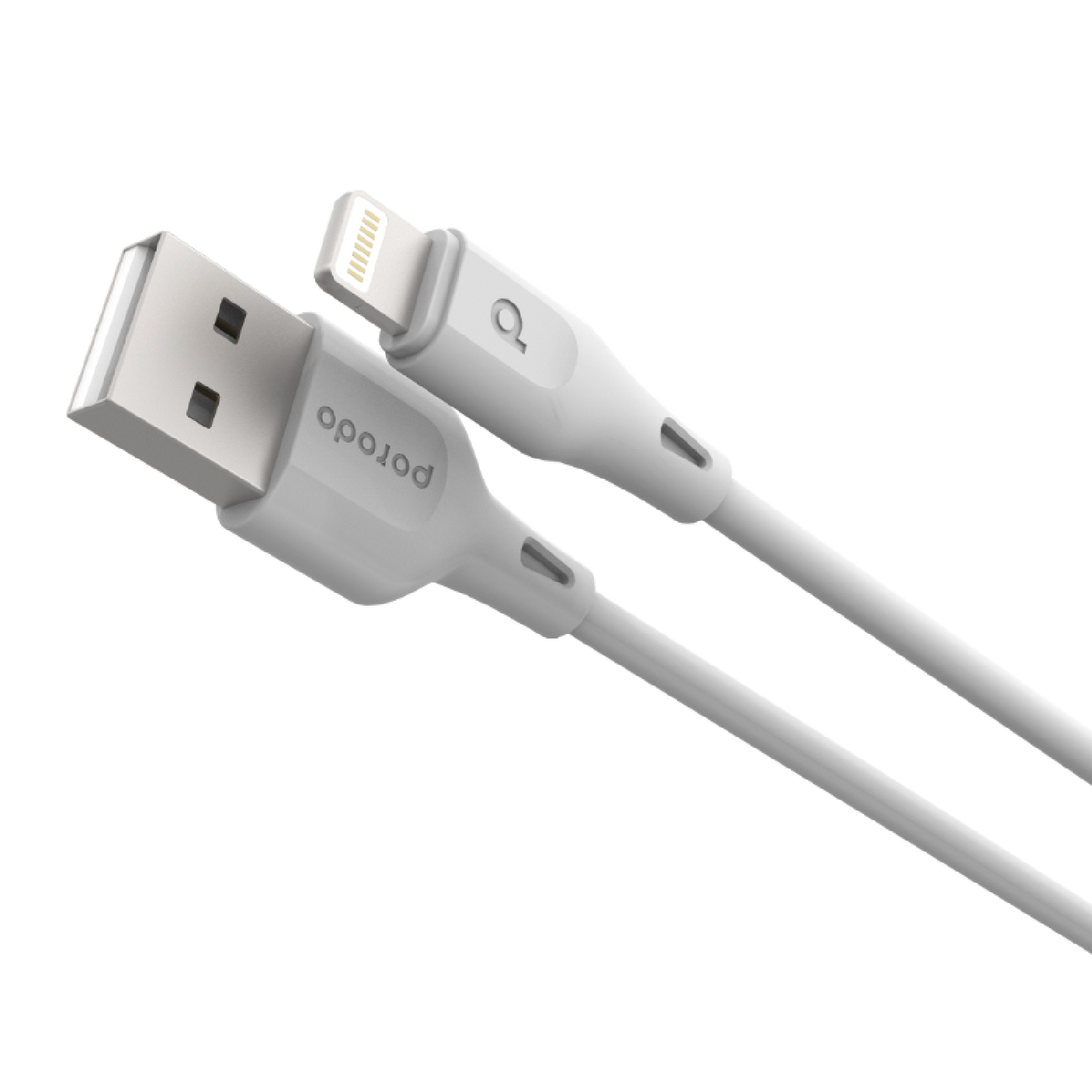 Porodo USB Cable Lightning Connector Durable Fast Charge and Data Cable (2M 2.4A) - White