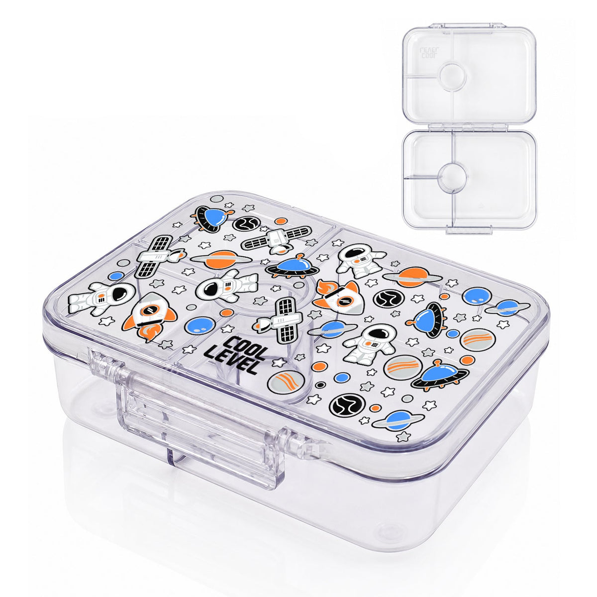COOL LEVEL Healthy Transparent Compartment Lunchbox  F26 - Assorted
