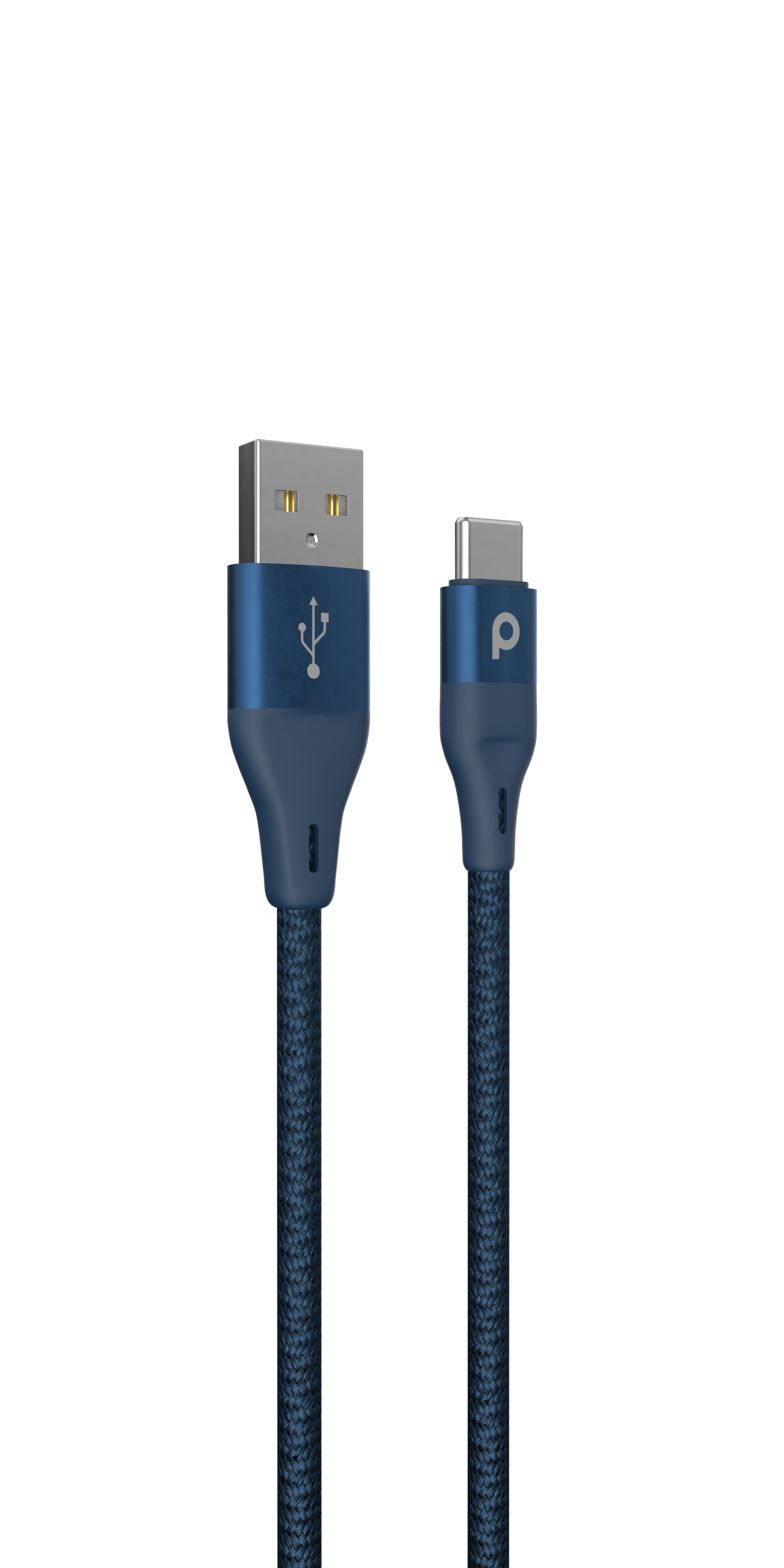 Porodo Braided USB-A to Type-C (3A 1.2m) - Blue