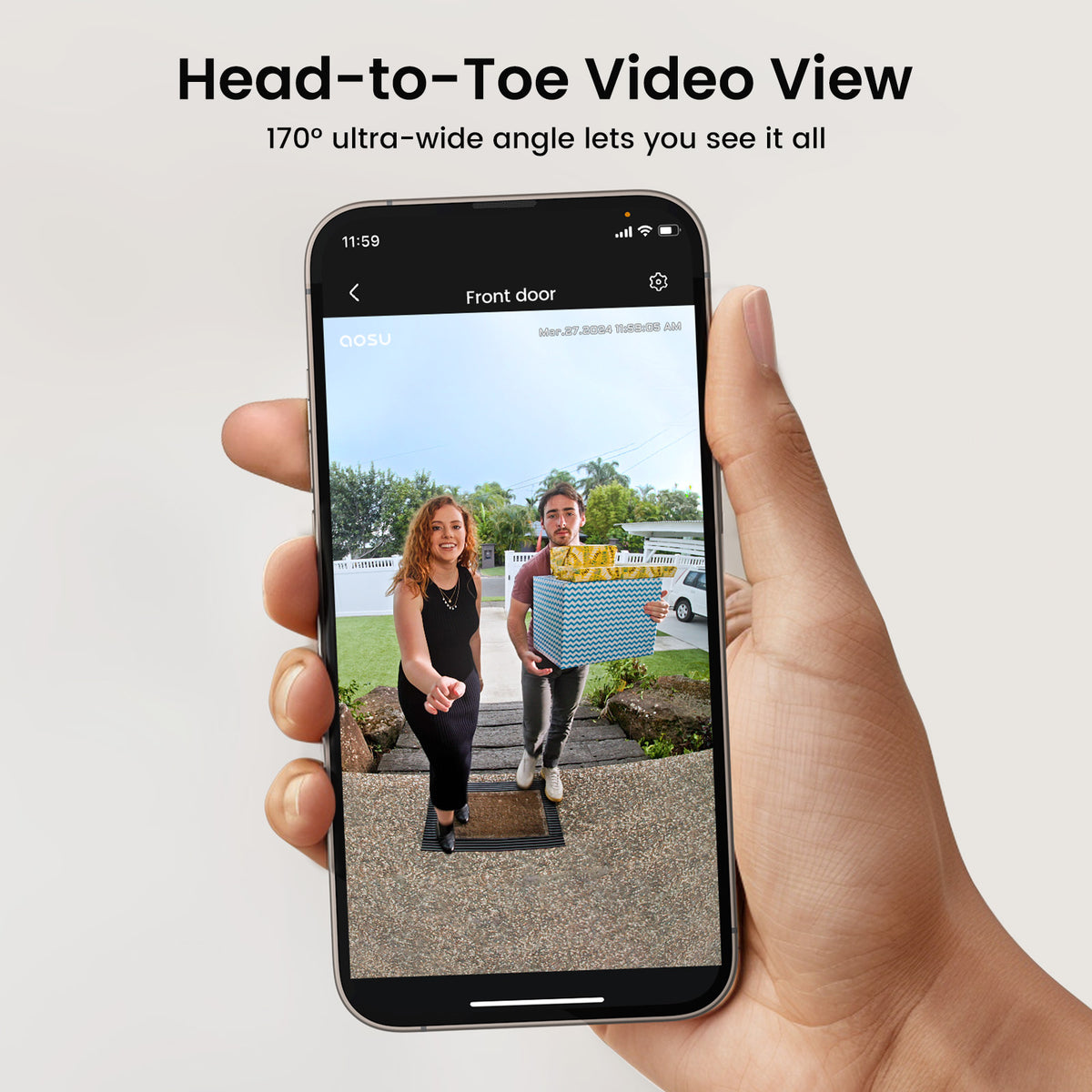 AOSU Video Doorbell SE - 2K 3MP / AI Detection / Night Vision