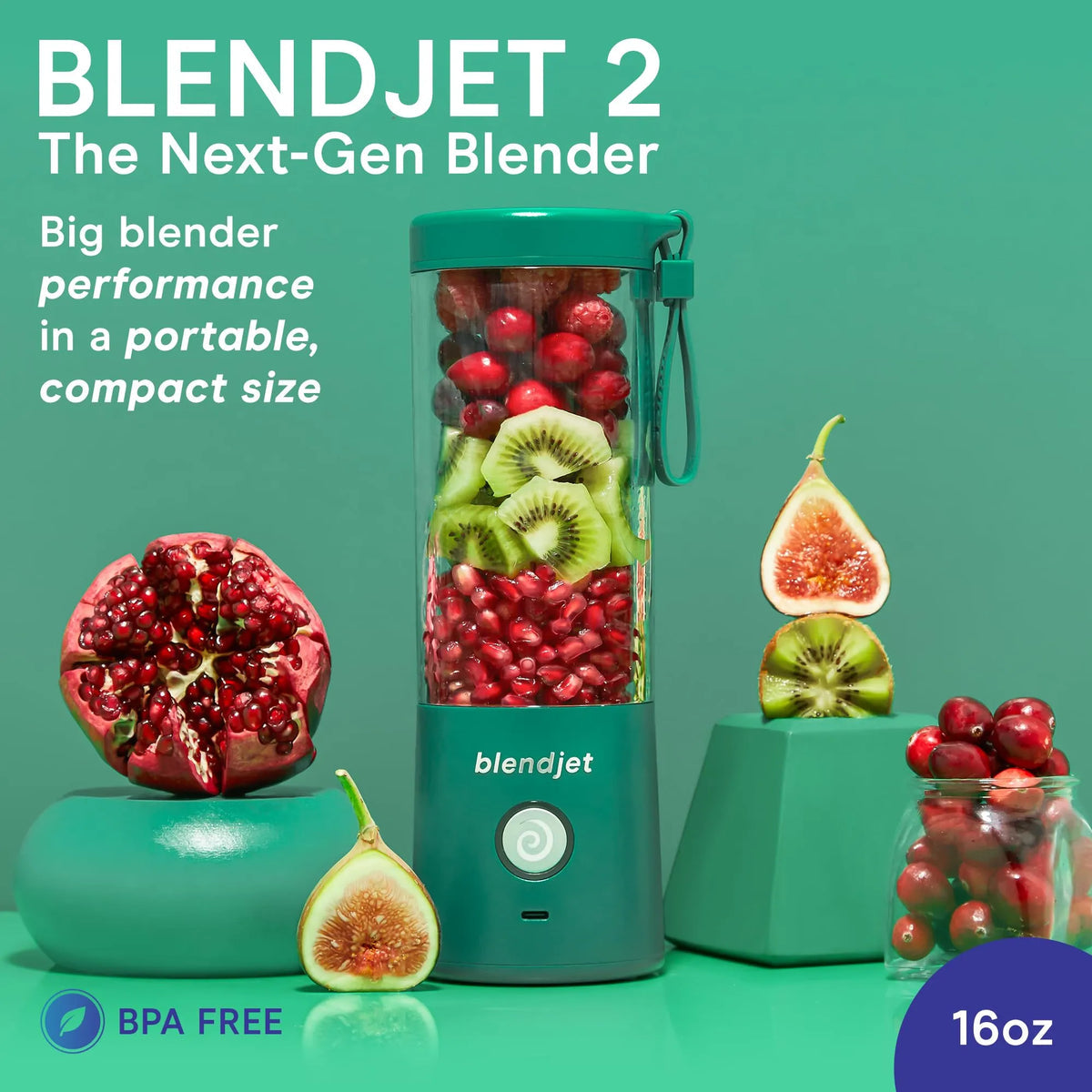 المحمولة BlendJet V2 المحمولة - 475 مل / 200 واط / يو اس بي/ زمردي