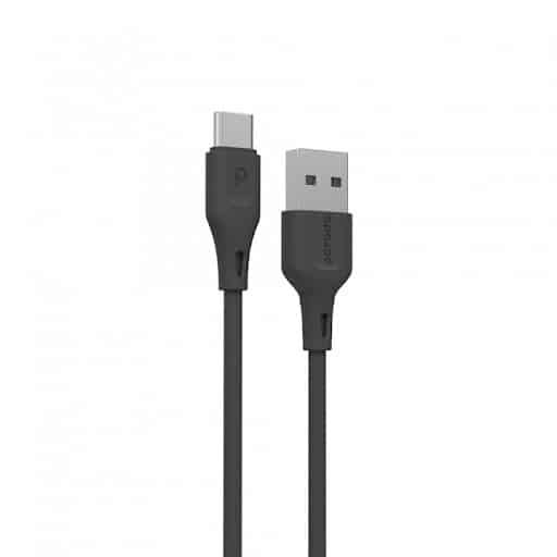 Porodo USB Cable Type-C Connector 3A Durable Fast Charge and Data Cable (3m/10ft) - Black