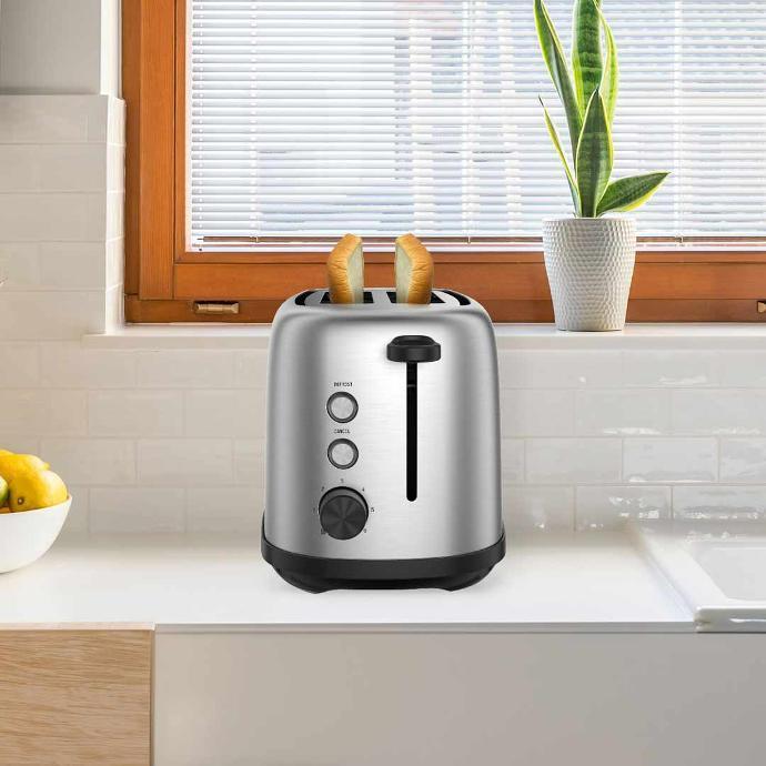 Porodo LifeStyle Golden Brown Toaster With Defrost Function - Black