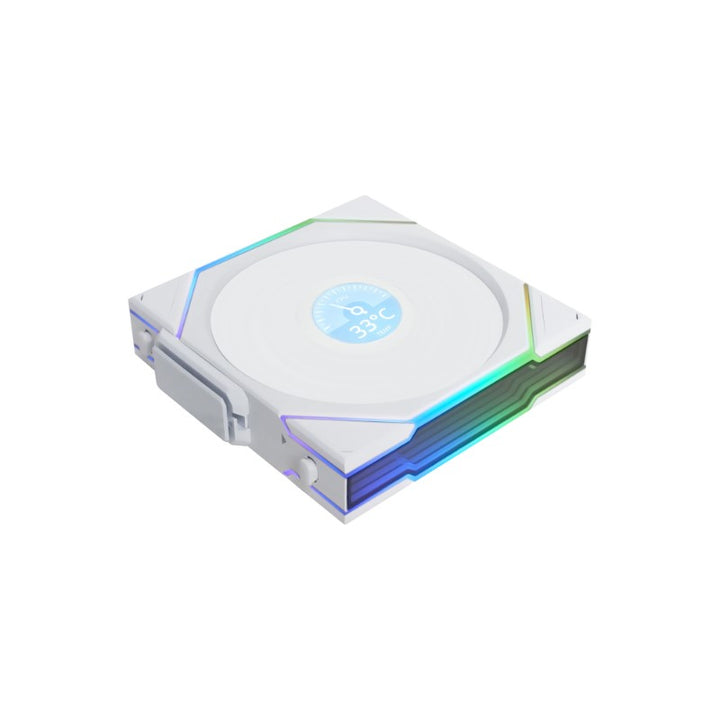 LIAN LI UNI FAN TL-LCD Wireless 120mm ARGB Case Fans with 1.6" LCD Screen (3 Pack) - White