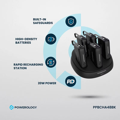 Powerology Station Power Bank - 10,000mAh / USB-C / Black