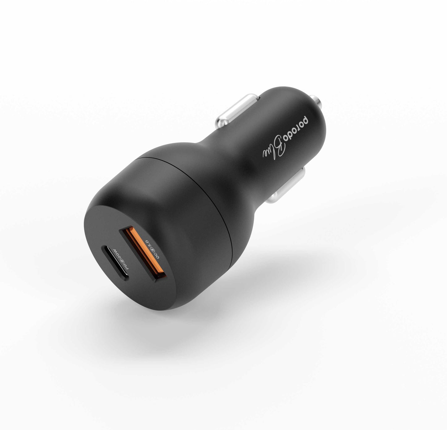 Porodo Blue Dual Port Car Charger 38W - Black