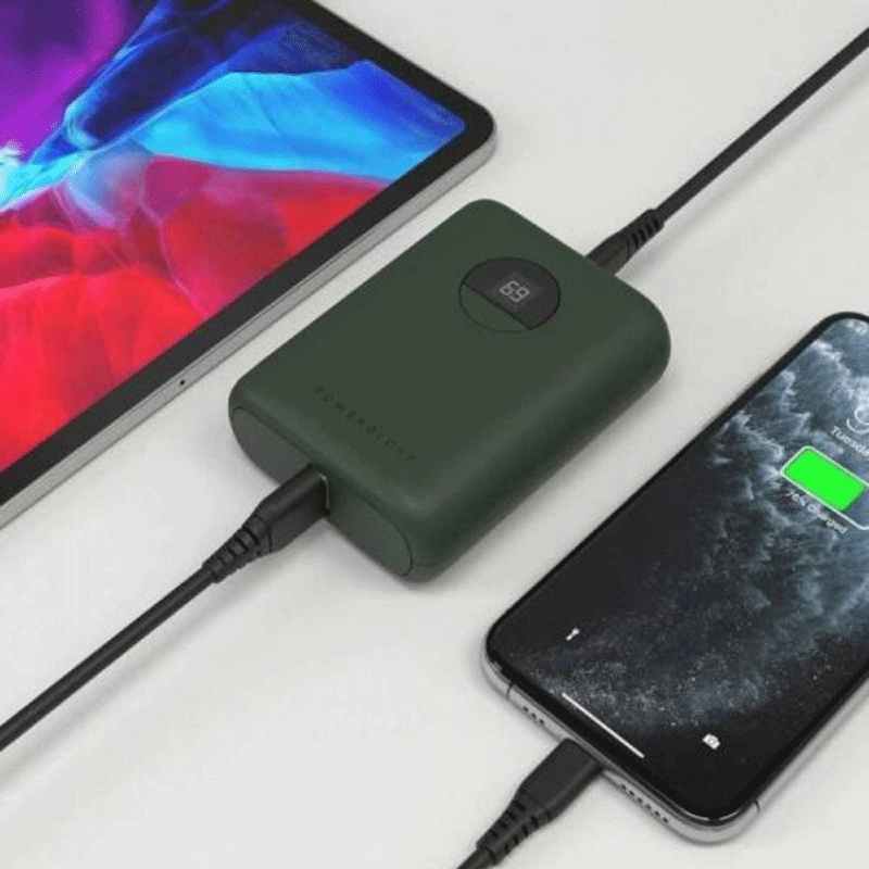 Powerology Ultra-Compact Power Bank 10000mAh PD 20W – Green