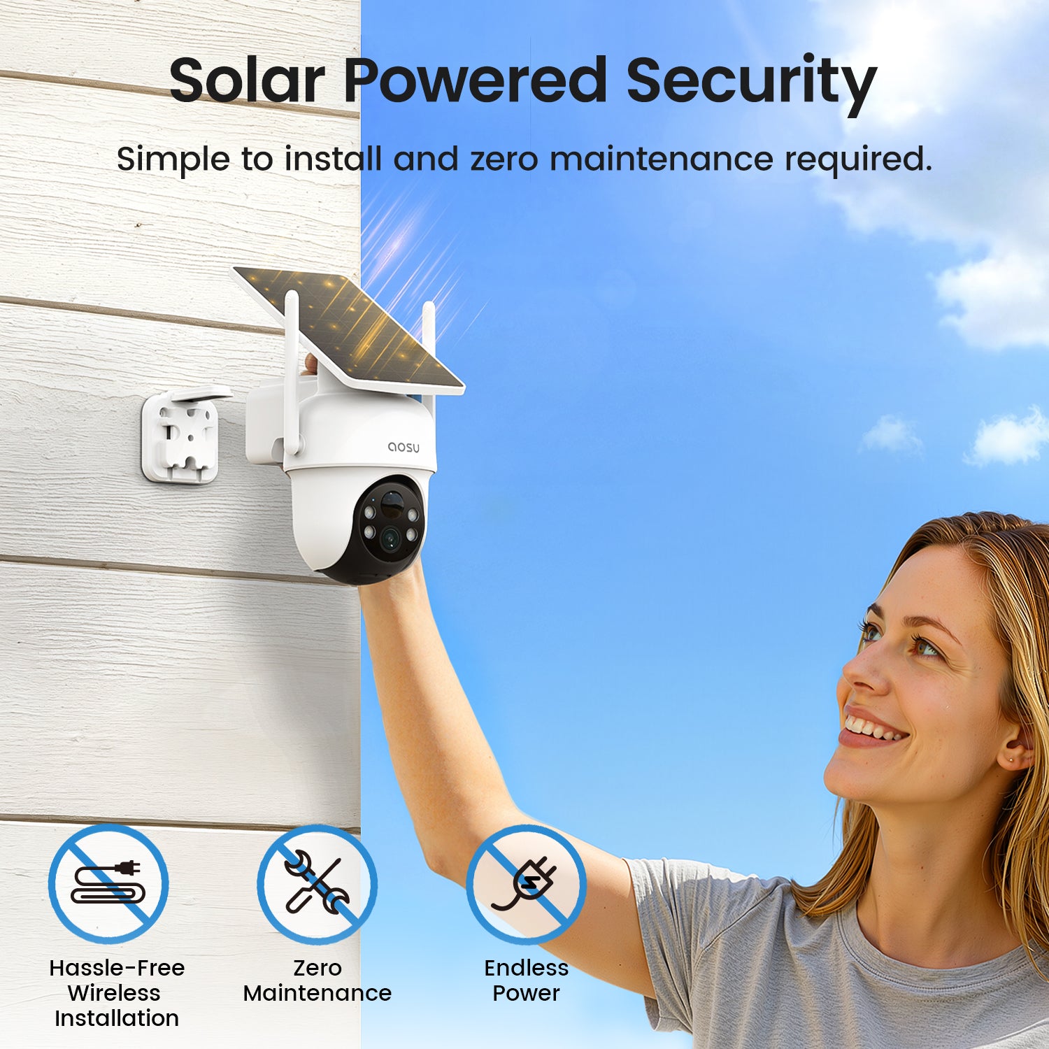 AOSU Solar Cam D1 Classic Kit 2 Cameras - 3MP / AI Detection / Night Vision