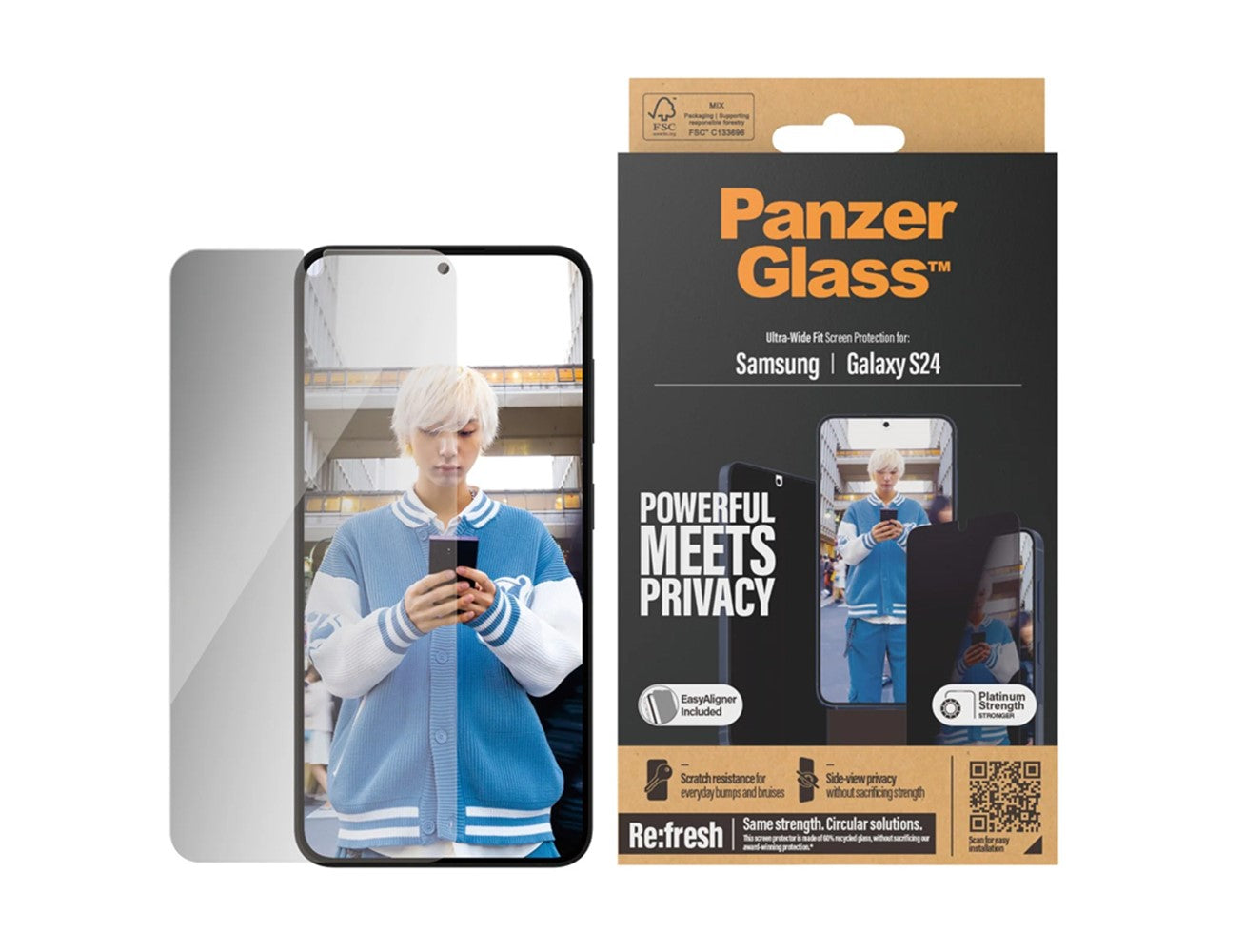PanzerGlass Ultra-Wide Fit Screen Protector for Samsung Galaxy S24 - Privacy