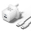 Vention 2-Port GaN Charger with Cable - 30W / USB-C / White