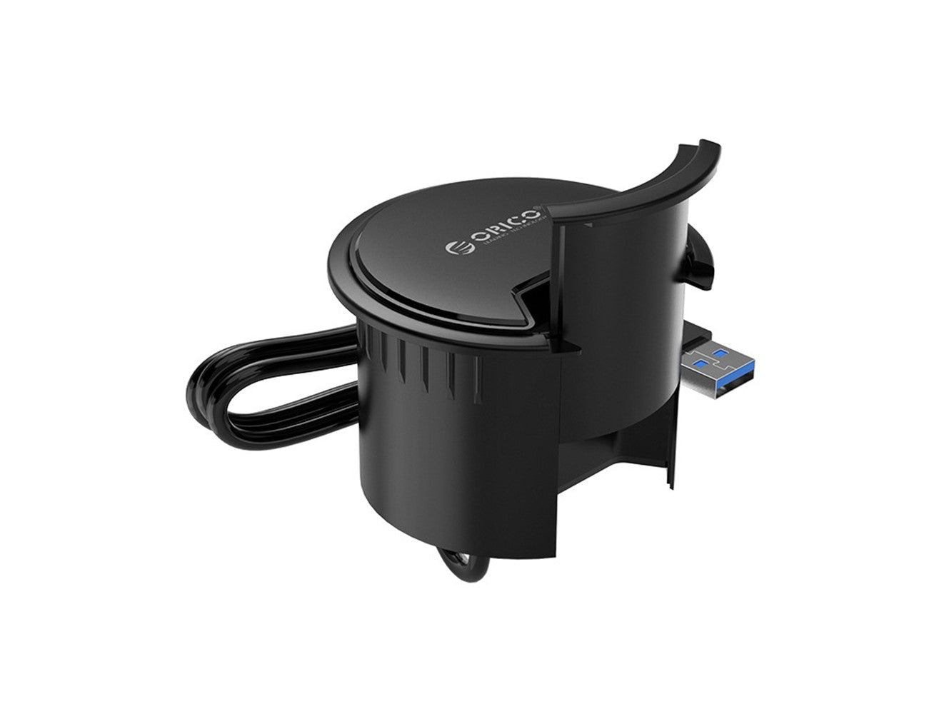 ORICO Desktop Power Grommet Multi-Function HUB - Black