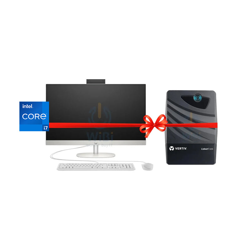 HP 24-CR0064NE AIO PC - Intel® Core™ i7 Processor / 16GB / 512GB (NVMe M.2 SSD) / 23.8" FHD Touch / 1YW / Shell White + Vertiv / Liebert itON 800VA (360W) UPS - Bundle Offer
