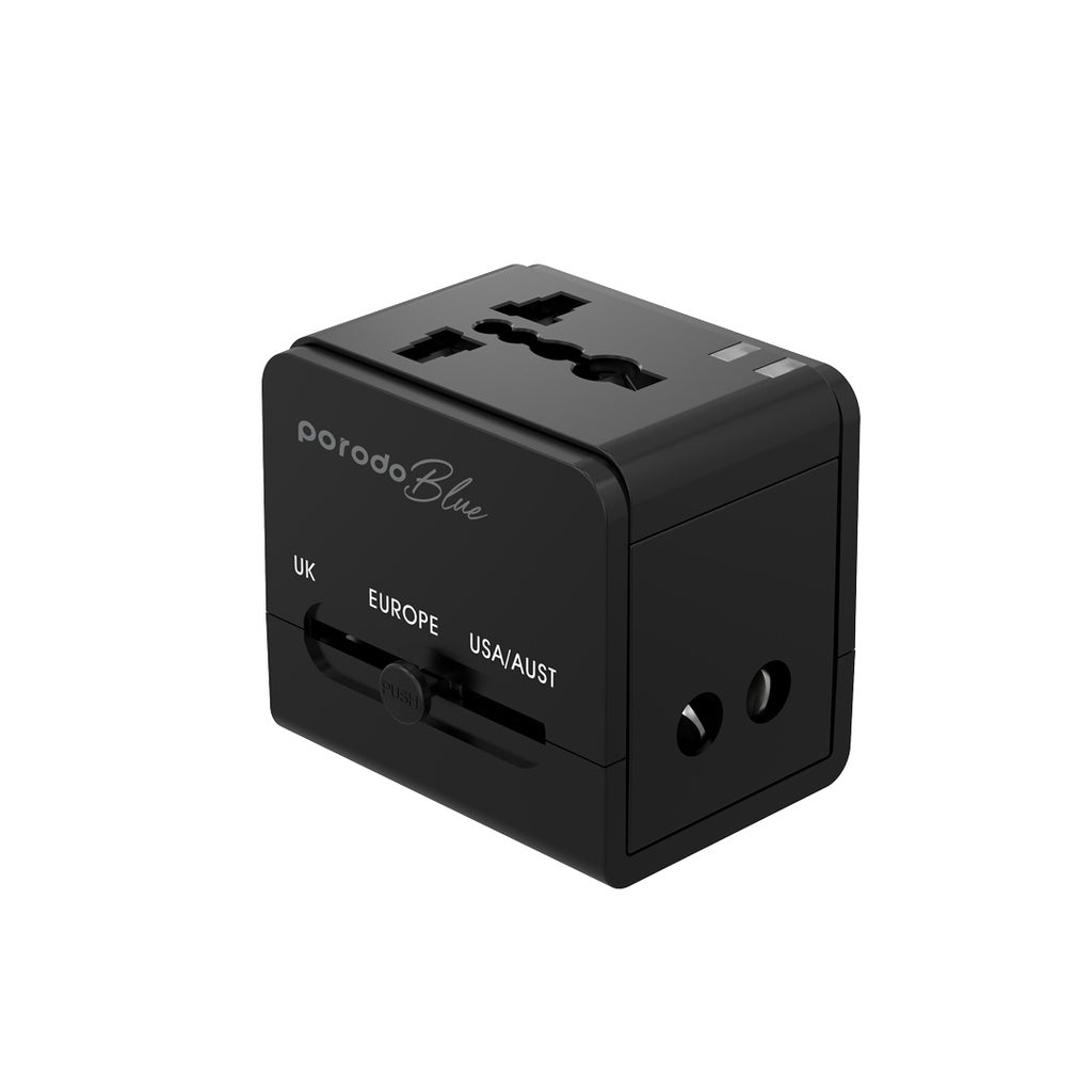 Porodo Blue Dual USB Universal Charger - Black