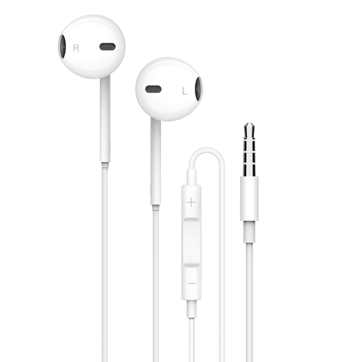 Soundtec By Porodo Stereo Earphones With 3.5mm Aux Connector - White