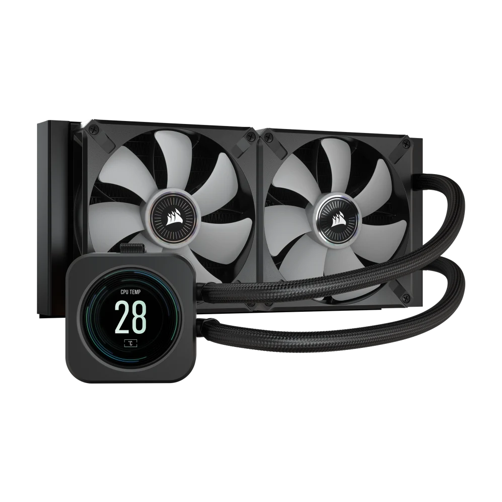 CORSAIR iCUE H100i ELITE LCD Display Liquid CPU Cooler - Black
