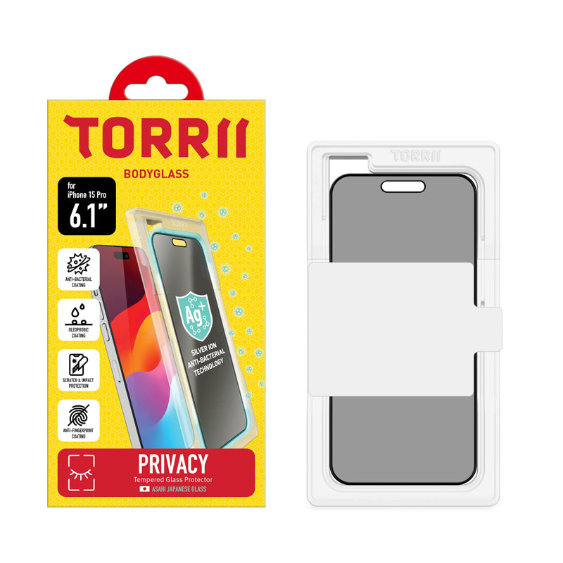 Torrii Bodyglass Screen Protector - iPhone 15 Pro / Privacy Black