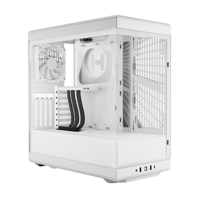 HYTE Y40 Panoramic Tempered Glass With Two 120mm fans, PCI-E 4.0 Vertical Mount included ATX Mid Tower Case - White