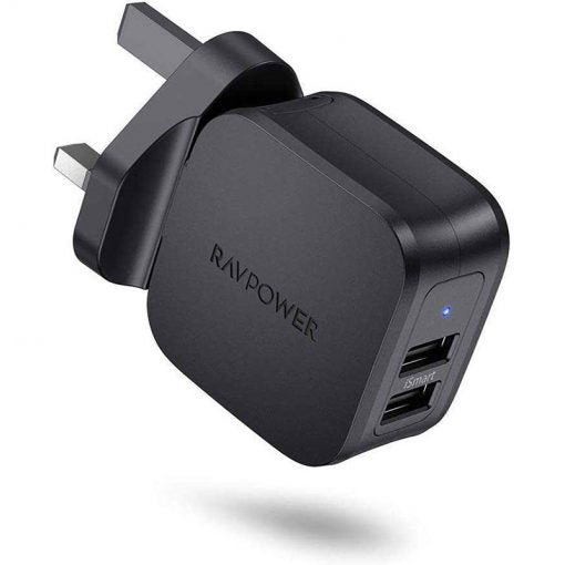 RAVPower RP-PC121 Prime USB Wall Charger UK - 17W / 2-Port / Black