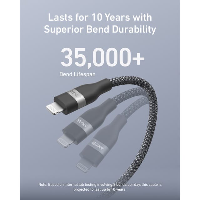 Anker PCR-Braided Charging Cable - USB-C to Lightning / 3ft / Black
