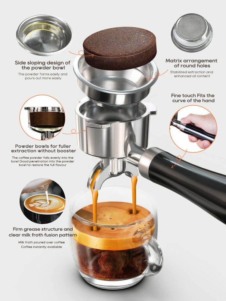 HiBREW Semi Automatic Espresso Coffee Machine H10A - Silver