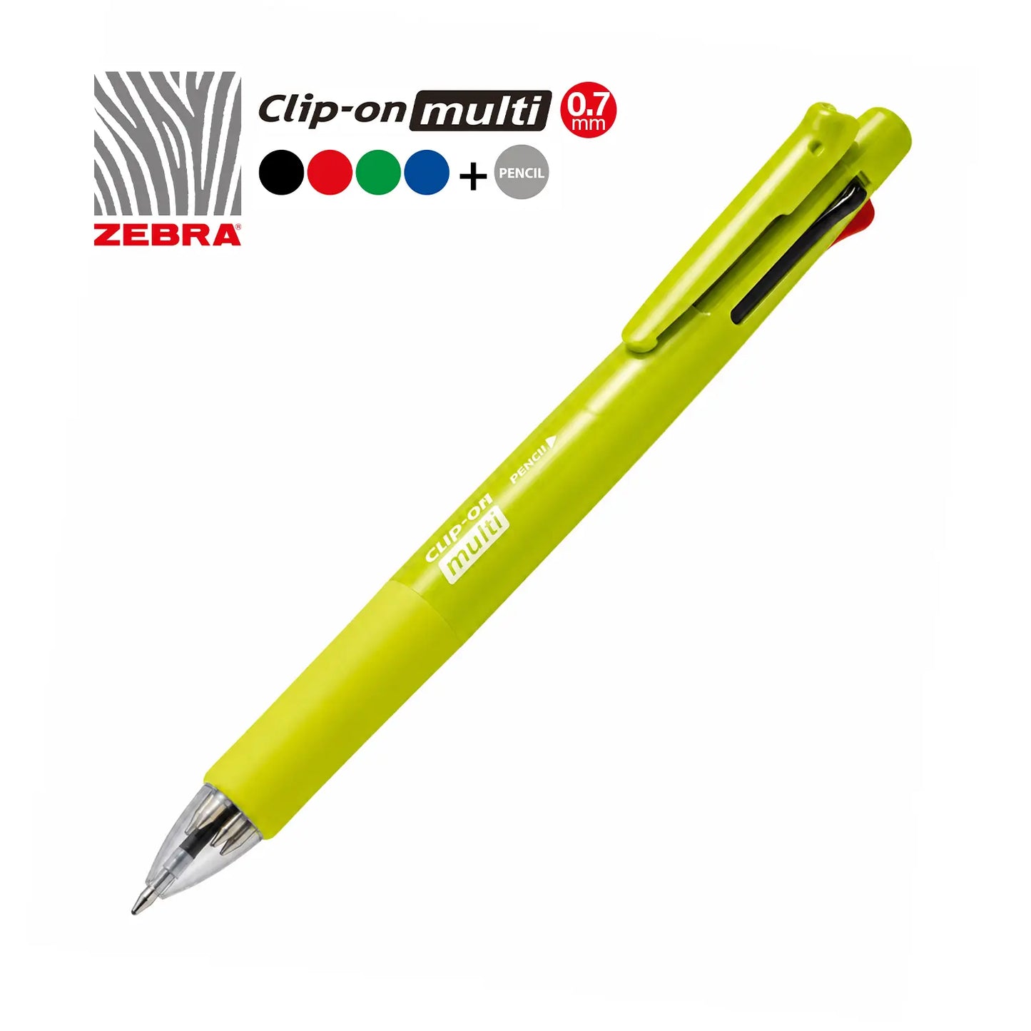Zebra Light Green 1 Pencil + 4 Color Pen