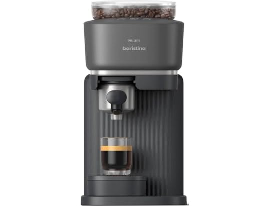 Philips Baristina Espresso Machine, Real Espresso Machine, Made Easy, Compact, 16 Bar Pressure, Built-in Grinder, Black Machine with Black Filter Holder (BAR300/60)