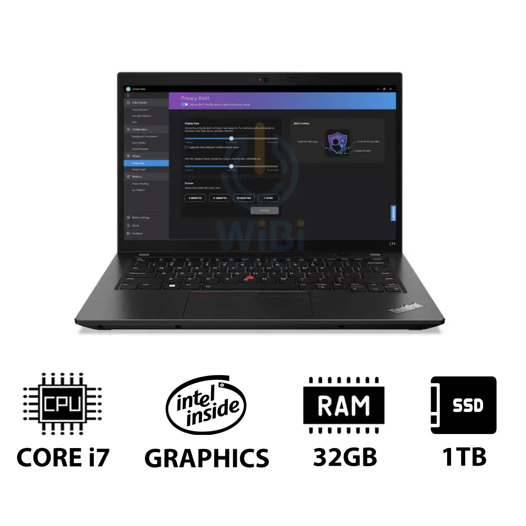 Lenovo ThinkPad L14 Gen 4 - 14.0" FHD Non-Touch / i7 / 32GB / 1TB (NVMe M.2 SSD) / DOS (Without OS) / 3YW / English/Arabic - Laptop