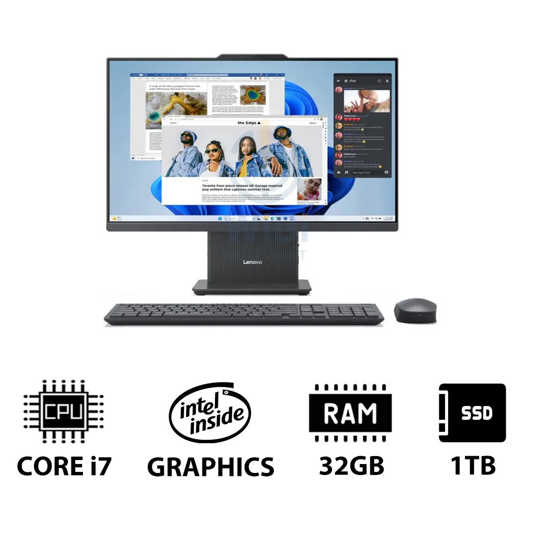 Lenovo IdeaCentre Gen 9 AIO PC - i7 / 32GB / 1TB (NVMe M.2 SSD) / 23.8" FHD Non-Touch / DOS (Without OS) / 1YW / Luna Grey - Desktop