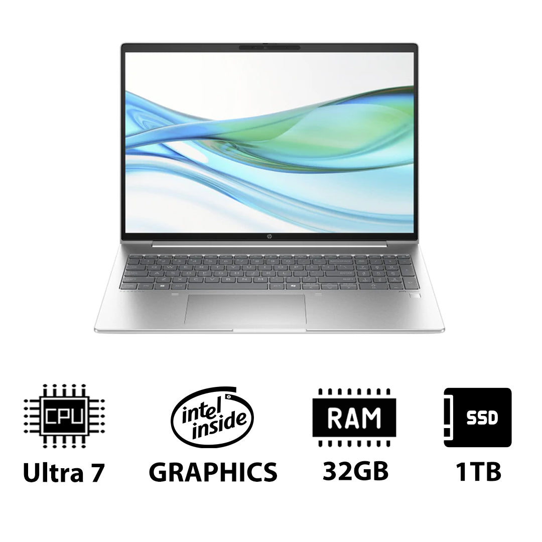 HP ProBook 460 G11 - 16" WUXGA / Ultra 7 155U / 32GB / 1TB (NVMe M.2 SSD) / DOS (Without OS) / 1YW / Pike silver - Laptop