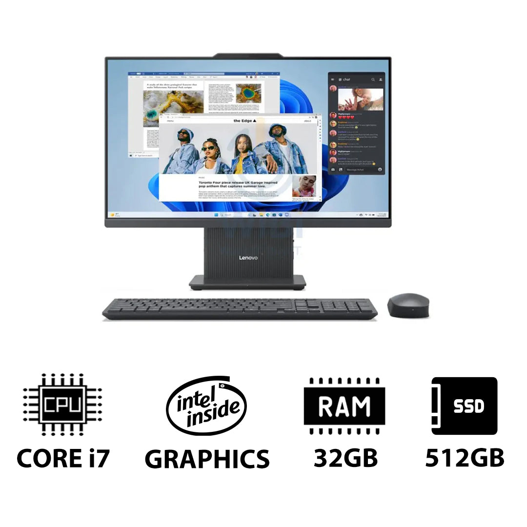 Lenovo IdeaCentre Gen 9 AIO PC - i7 / 32GB / 512GB (NVMe M.2 SSD) / 23.8" FHD Non-Touch / DOS (Without OS) / 1YW / Luna Grey - Desktop