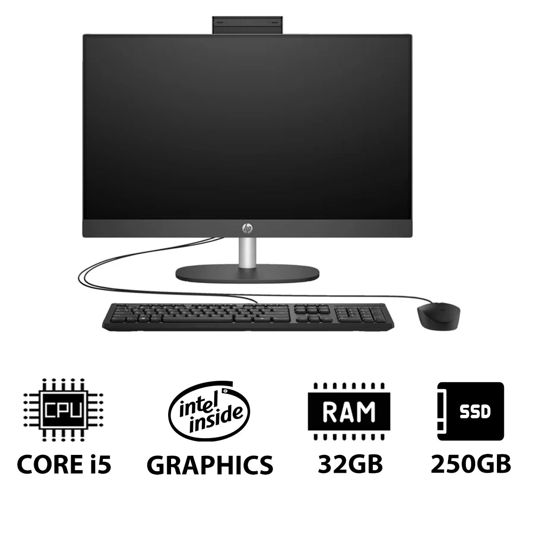 HP ProOne 240 G10 AIO - i5 / 32GB / 250GB (NVMe M.2 SSD) / 23.8" FHD Non-Touch / DOS (Without OS) / 1YW / Grey - Desktop