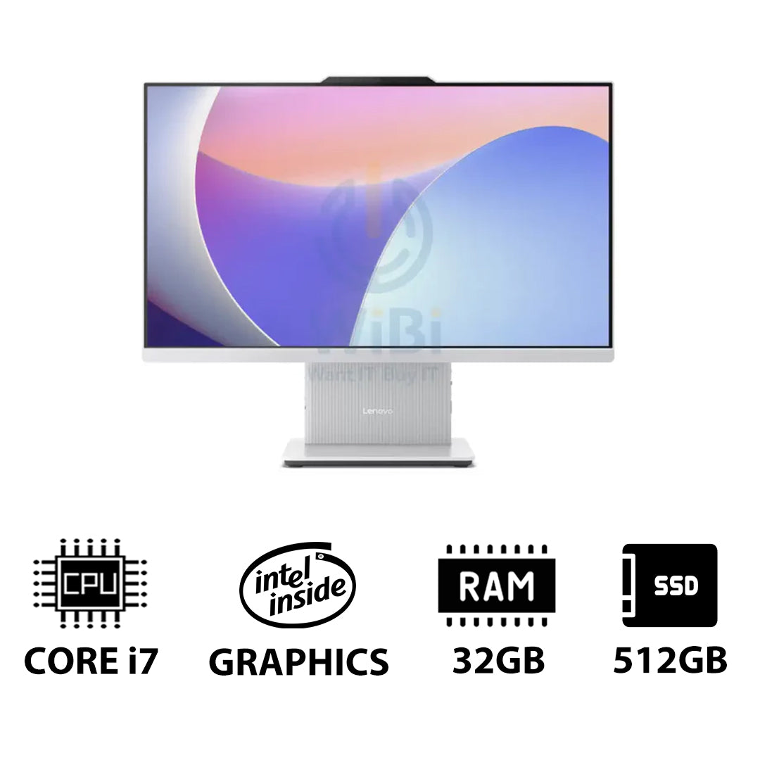 Lenovo IdeaCentre Gen 9 AIO PC - i7 / 32GB / 512GB (NVMe M.2 SSD) / 23.8" FHD Non-Touch / DOS (Without OS) / 1YW / Cloud Grey - Desktop