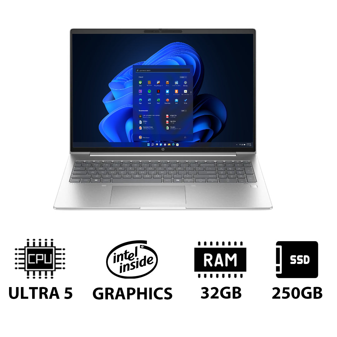 HP ProBook 460 G11 - 16" WUXGA / Ultra 5 125U / 32GB / 250GB (NVMe M.2 SSD) / Win 11 Pro / 1YW / Pike silver - Laptop