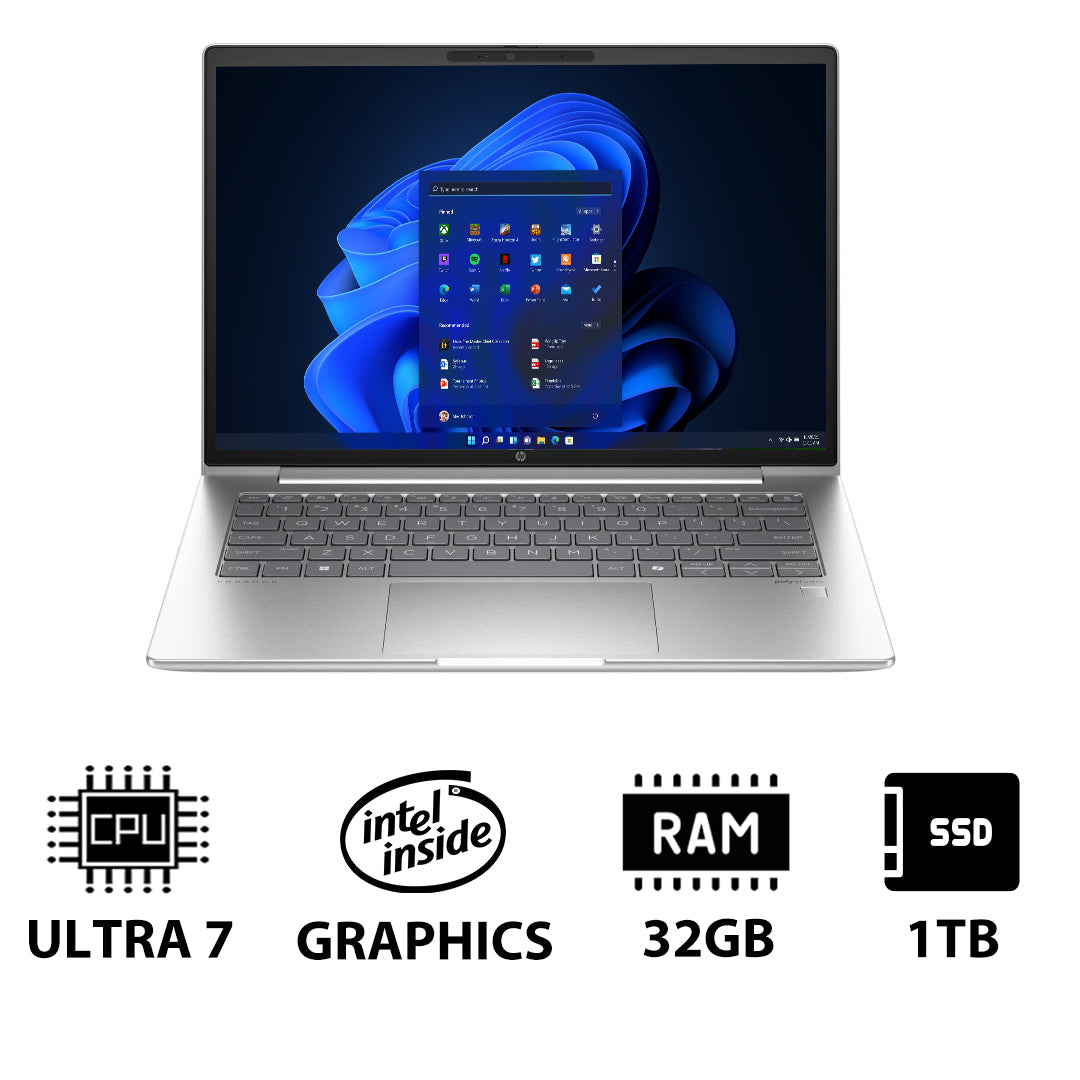 HP ProBook 440 G11 - 14" WUXGA / Ultra 7 155U / 32GB / 1TB (NVMe M.2 SSD) / Win 11 Pro / 1YW / Pike silver - Laptop