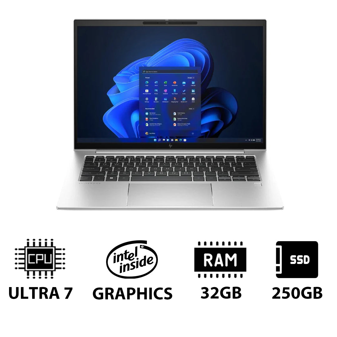 إتش بي إليت بوك 840 G11 - 14.0" WUXGA / ألترا 7 155U / 32 جيجابايت / 250 32 جيجابايت (NVMe م.2 إس إس دي) / ويندوز 11 برو / ضمان سنة - لابتوب