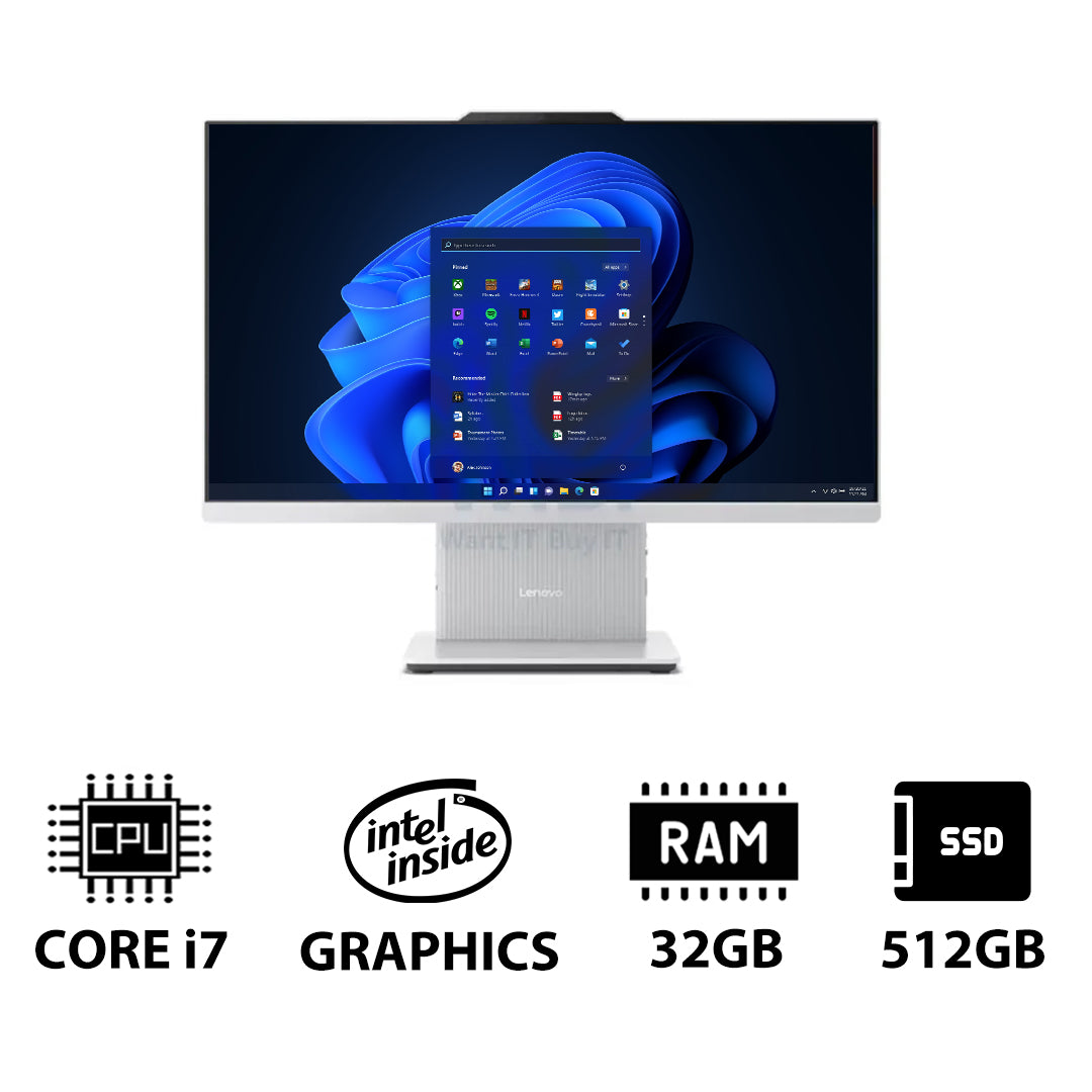 Lenovo IdeaCentre Gen 9 AIO PC - i7 / 32GB / 512GB (NVMe M.2 SSD) / 23.8" FHD Non-Touch / Win 11 Pro / 1YW / Cloud Grey - Desktop