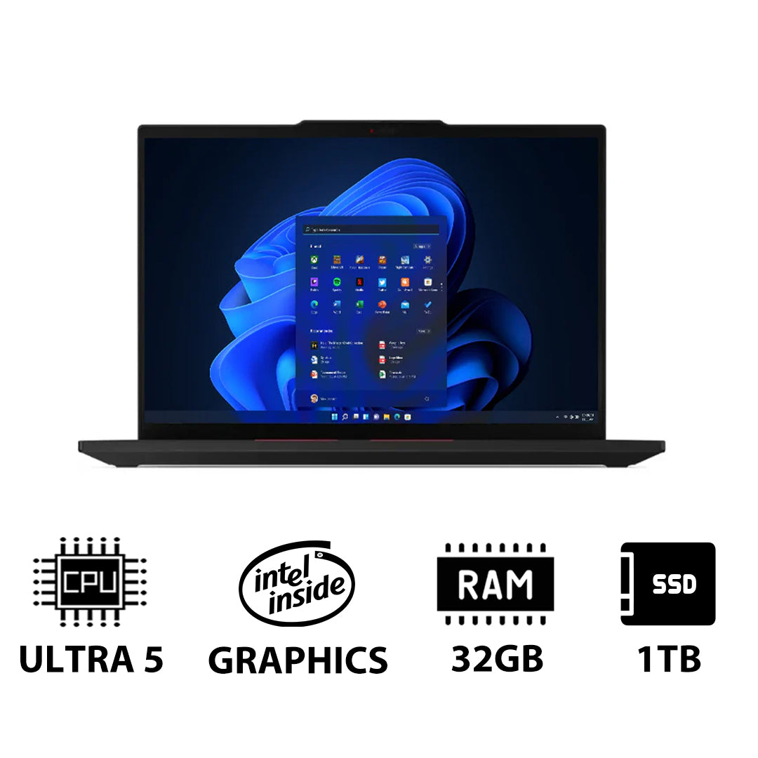 Lenovo ThinkPad T14 Gen 5 - 14.0" WUXGA / Ultra 5 125U / 32GB / 1TB (NVMe M.2 SSD) / WWAN / Win 11 Pro / Arabic/English / 3YW / Black - Laptop