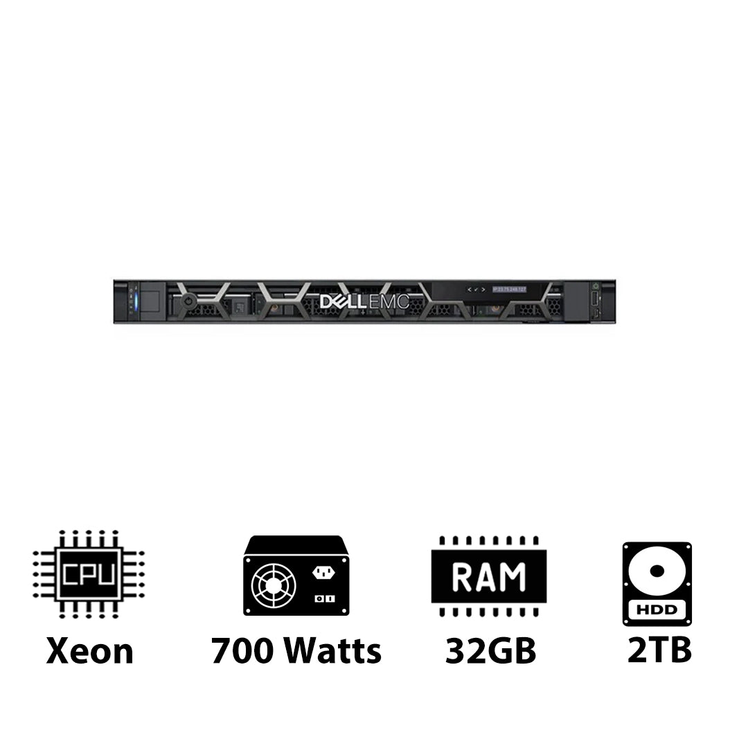 Dell PowerEdge R250 - Xeon-2.80GHz / 4-Cores / 32GB / 2TB HDD / 1x 700Watts / Rack (1U)