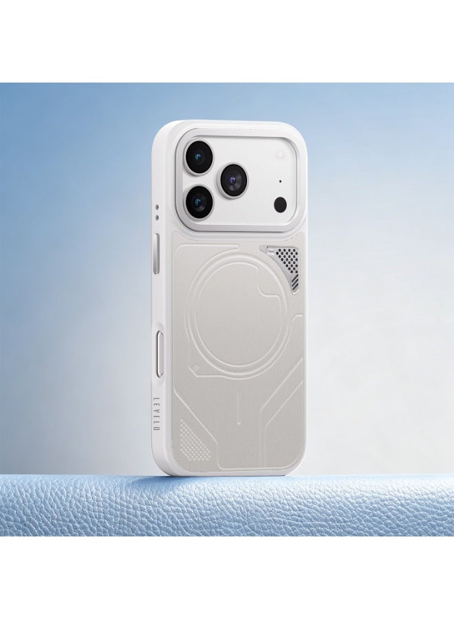 Levelo OPAL MagSafe Hybrid Armor Case For Apple iPhone 18 Pro - Silver