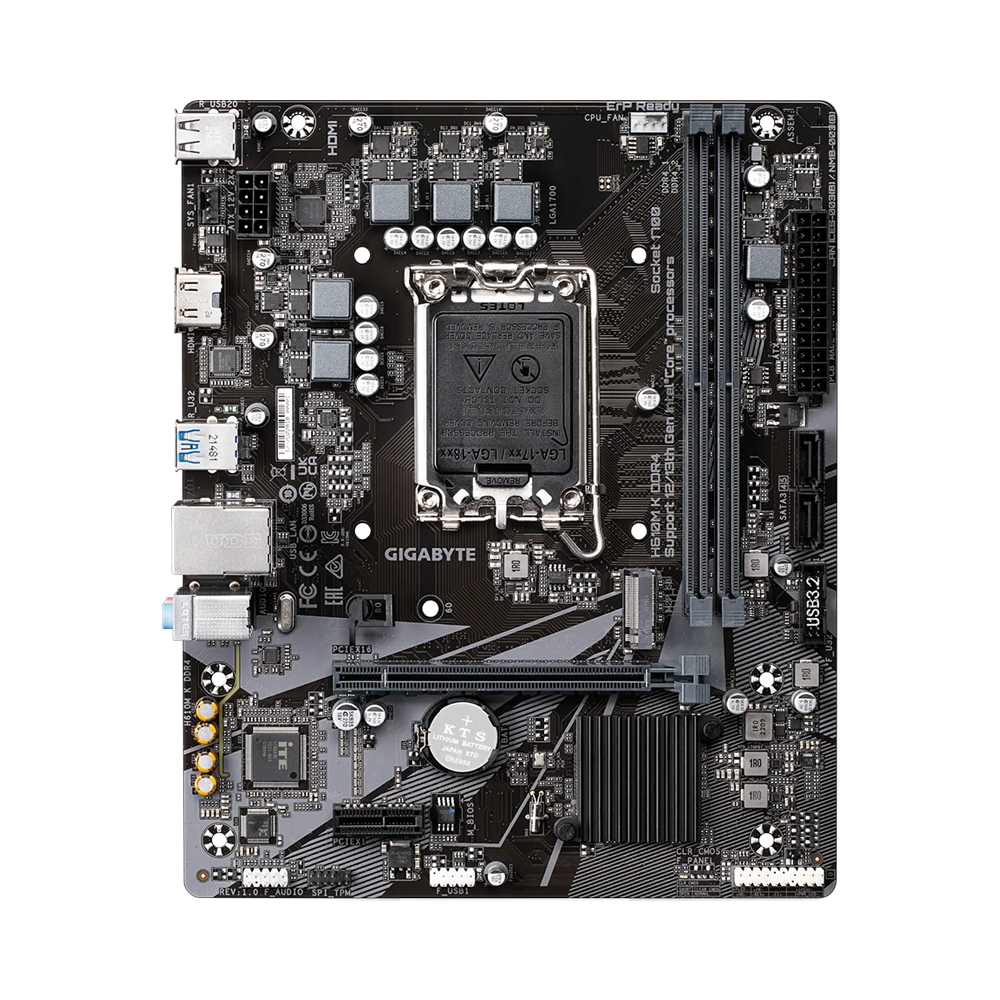 GIGABYTE H610M K 2.0 Motherboard - DDR4 / HDMI / USB - Black