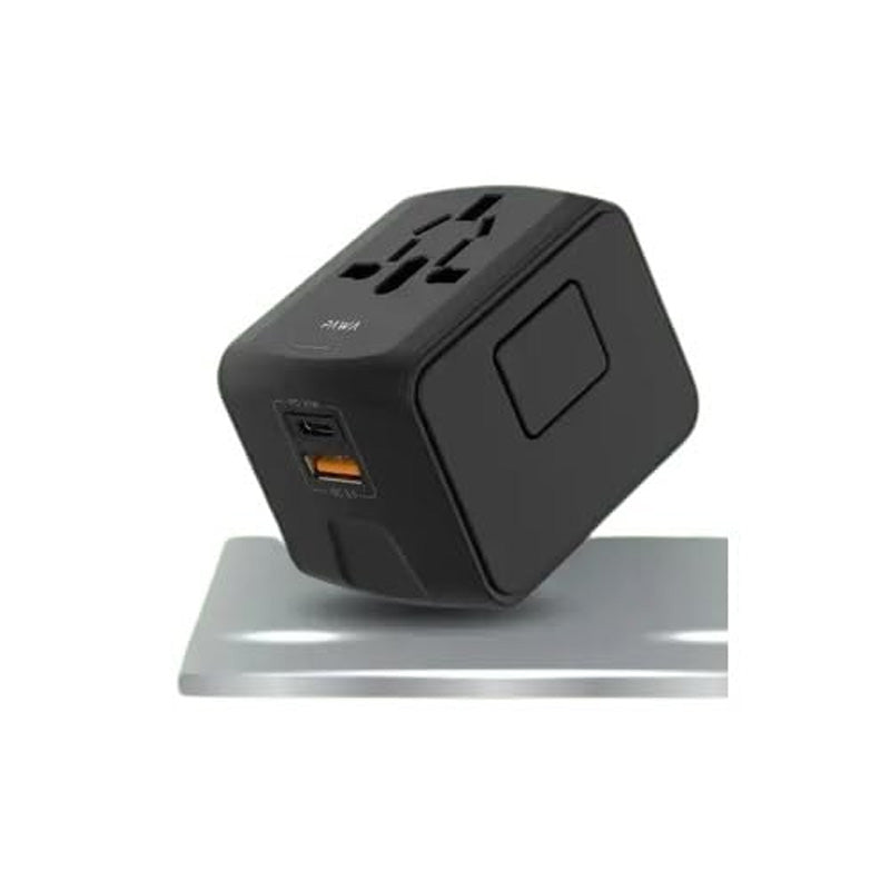 Pawa Universal Travel Adapter with PD + QC 20W – Black