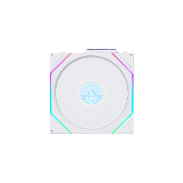 LIAN LI UNI FAN TL-LCD Wireless 120mm ARGB Case Fans with 1.6" LCD Screen (3 Pack) - White
