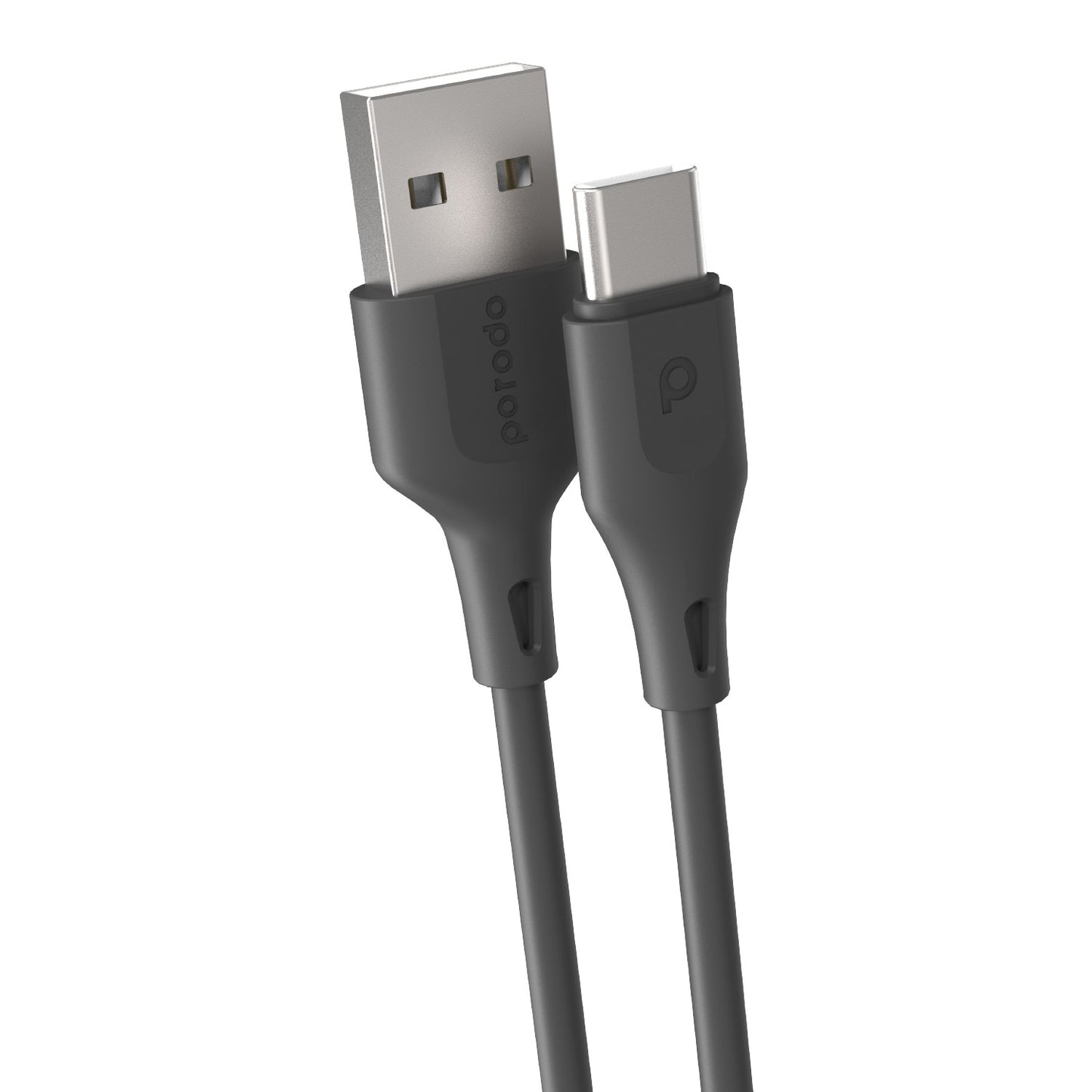 Porodo USB Cable Type-C Connector 3A Durable Fast Charge and Data Cable (1.2m/4ft) - Black