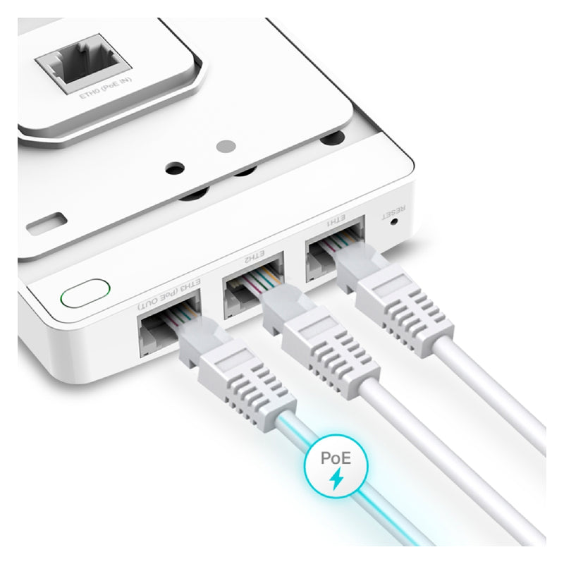 TP-Link EAP615-Wall (AX1800) Wall Plate WiFi 6 Access Point - 5GHz (1201 Mbps) / Gigabit LAN