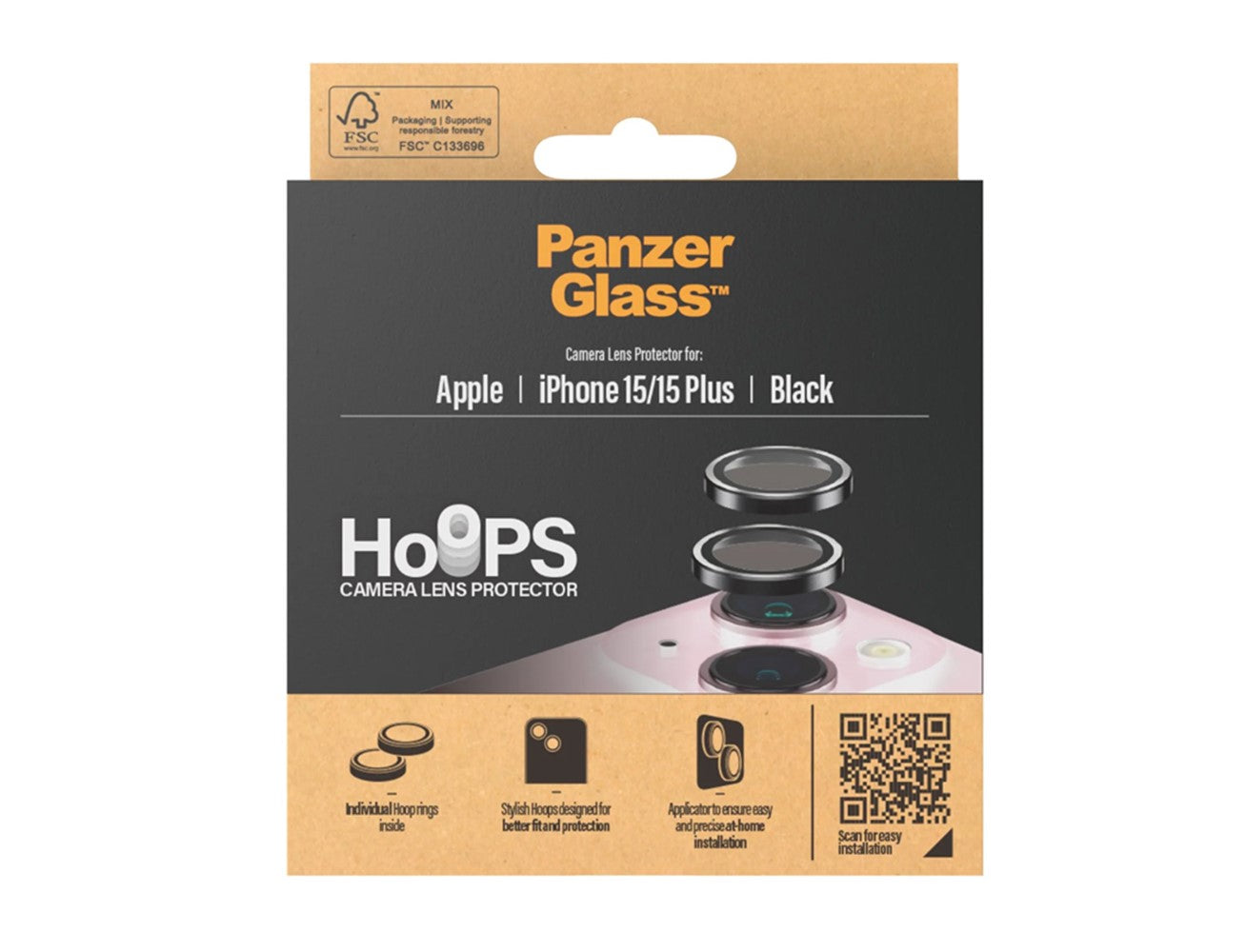 PanzerGlass Hoops Camera Lens Protector for Apple iPhone 15 / 15 Plus