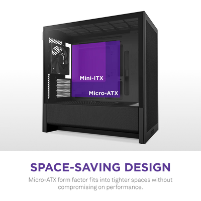 NZXT H3 Flow (2025) micro-ATX Mid Tower Case - All Black