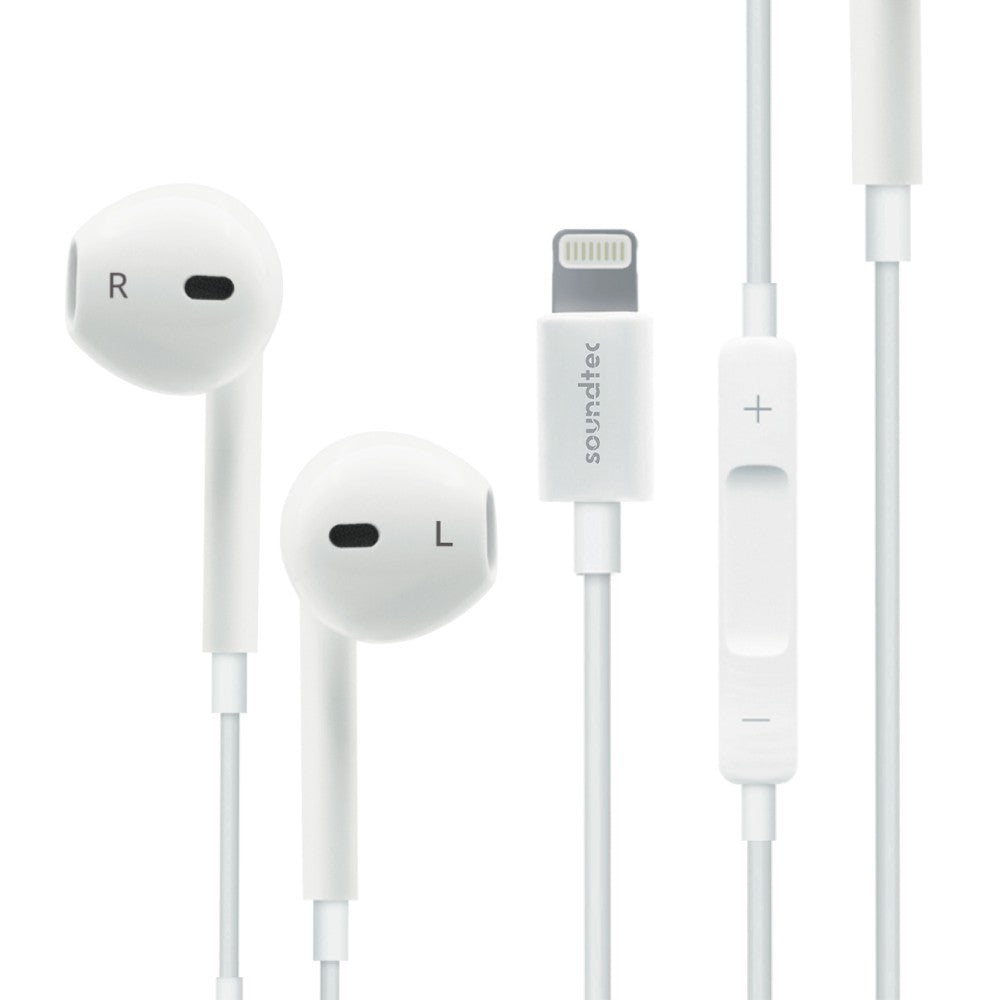 Soundtec By Porodo Stereo Earphone Lightning - White