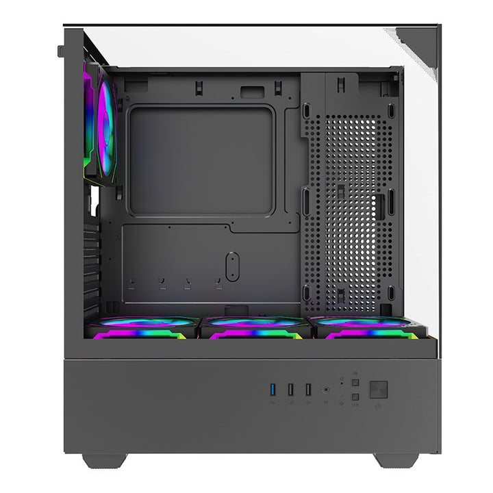 Twisted Minds Fury Series ATX Mid Tower Gaming Case - Black (4 ARGB Fans Included)