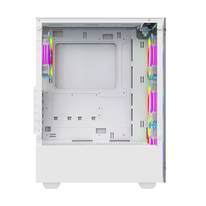 Twisted Minds Nova Series ATX Mid Tower Gaming Case - White (4 ARGB Fans Included)